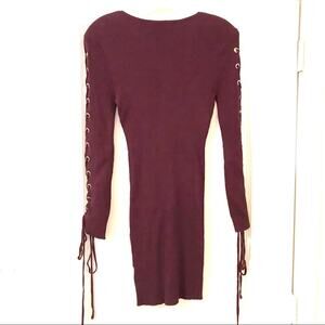 Love Tree Sweater dress with lace up arms